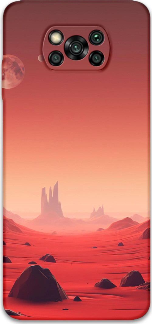Poco X3 Pro Uyumlu Uzay Desenli Telefon Kılıfı + Ekran Koruyucu - 5859