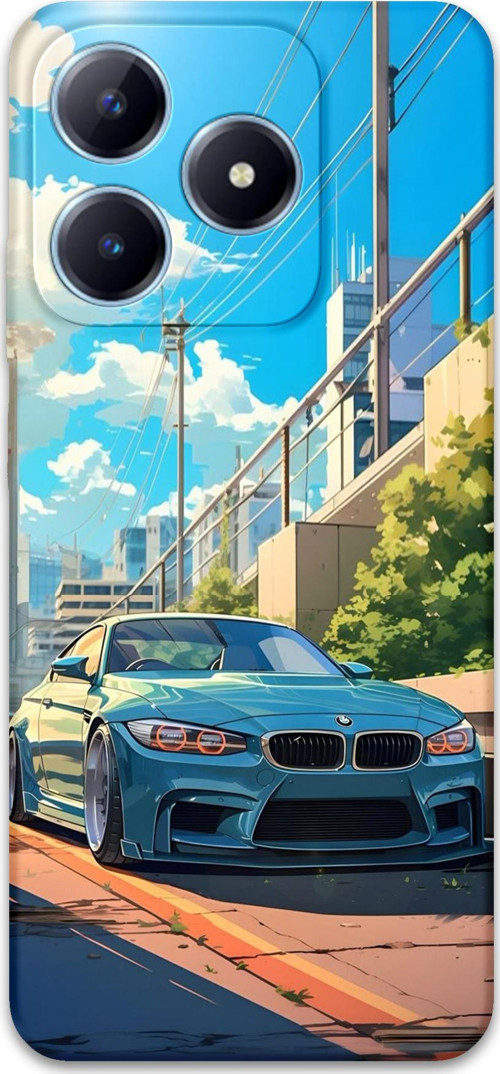 Realme C53 Uyumlu Araba Desenli Telefon Kılıfı + Ekran Koruyucu - 5760