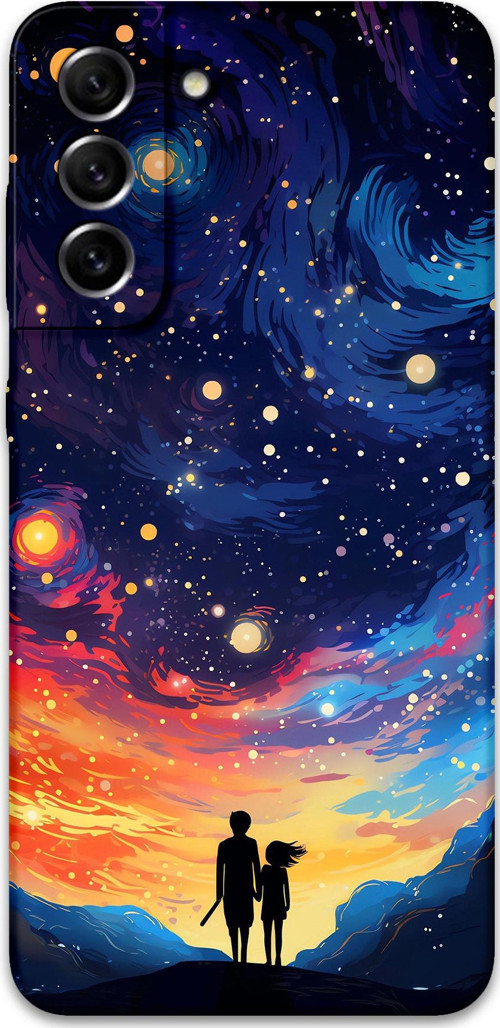 Galaxy S22 Uyumlu Uzay Desenli Telefon Kılıfı + Ekran Koruyucu - 5863