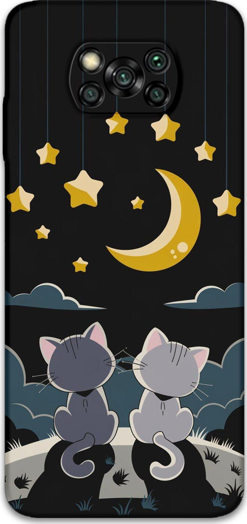 Poco X3 Pro Uyumlu Kedi Desenli Telefon Kılıfı + Ekran Koruyucu - 5809