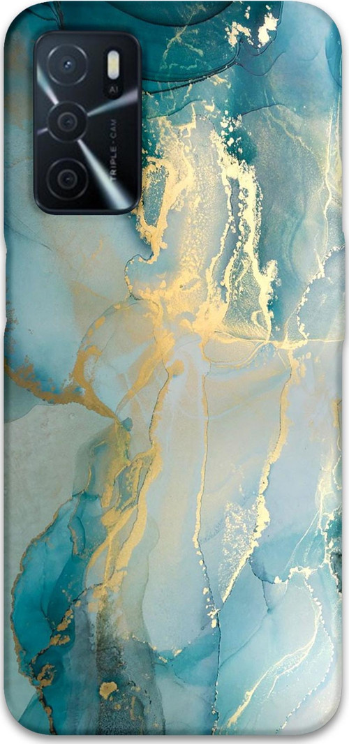 Oppo A55 Uyumlu Mermer Desenli Telefon Kılıfı + Ekran Koruyucu - 5814