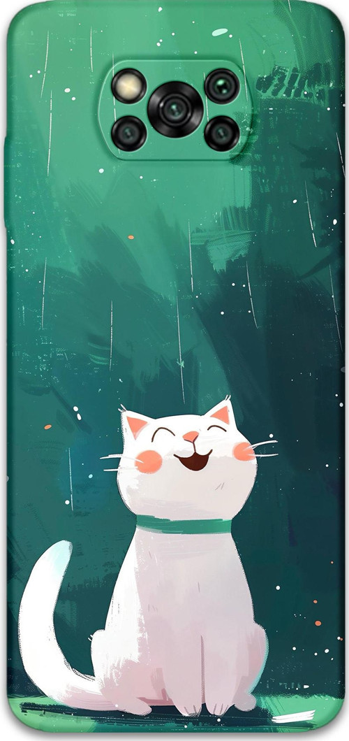 Poco X3 Pro Uyumlu Kedi Desenli Telefon Kılıfı + Ekran Koruyucu - 5781