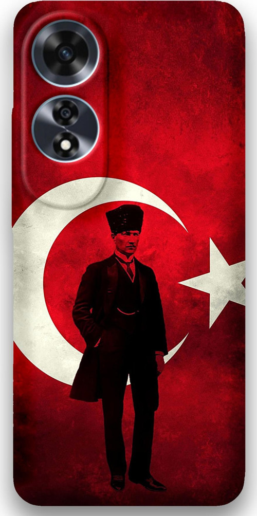 Oppo A60 Uyumlu Atatürk Desenli Telefon Kılıfı + Ekran Koruyucu - 5849
