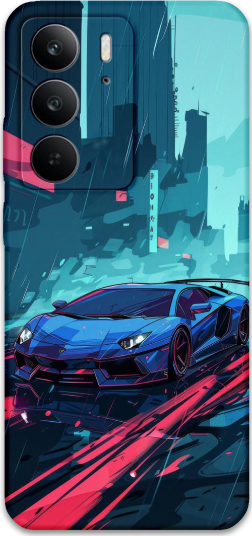 Realme C75 Uyumlu Araba Desenli Telefon Kılıfı + Ekran Koruyucu - 5763