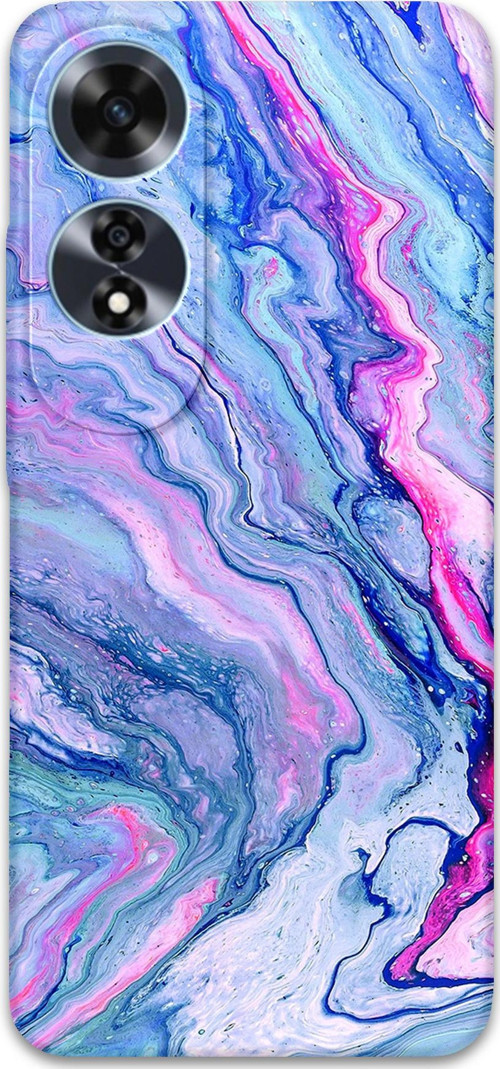Oppo A60 Uyumlu Mermer Desenli Telefon Kılıfı + Ekran Koruyucu - 5816