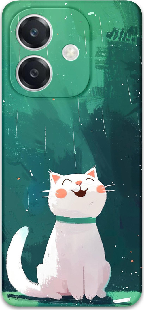 Oppo A3 Uyumlu Kedi Desenli Telefon Kılıfı + Ekran Koruyucu - 5781