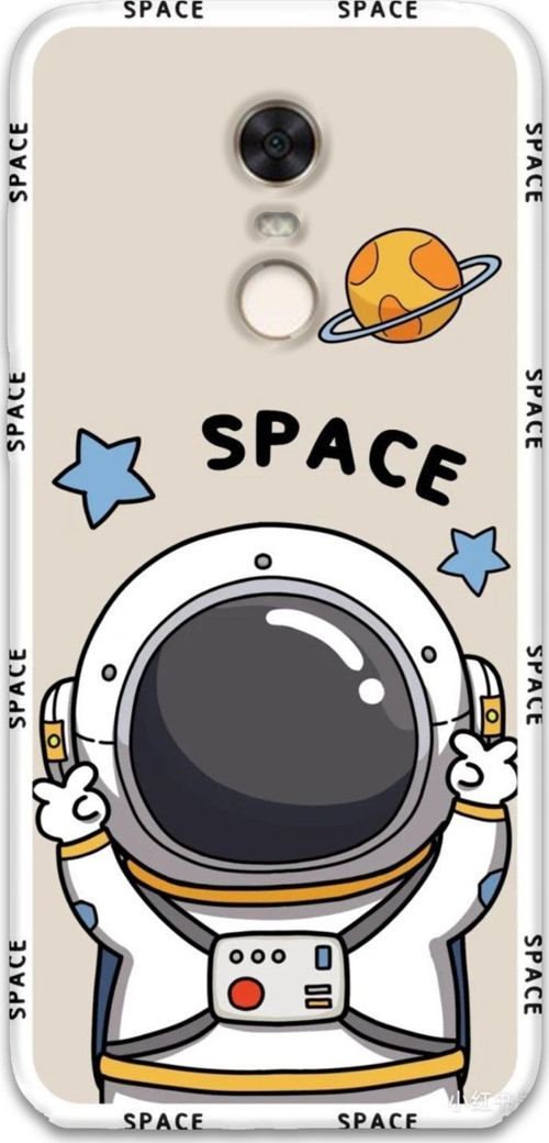 Xiaomi Redmi 5 Plus Uyumlu Astronot Desenli Telefon Kılıfı + Ekran Koruyucu - 5865