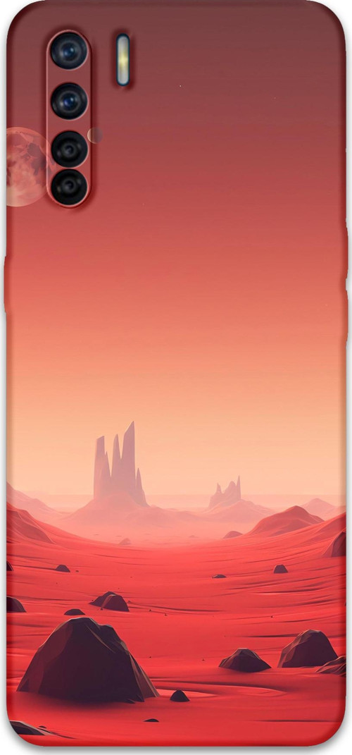 Oppo A91 Uyumlu Uzay Desenli Telefon Kılıfı + Ekran Koruyucu - 5859