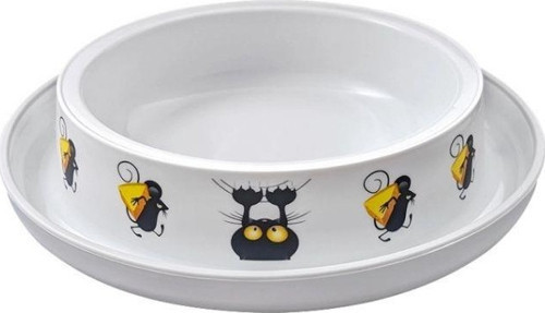 Trendy Kedi ve Fare Desenli Kedi Mama Kabı 210 Ml