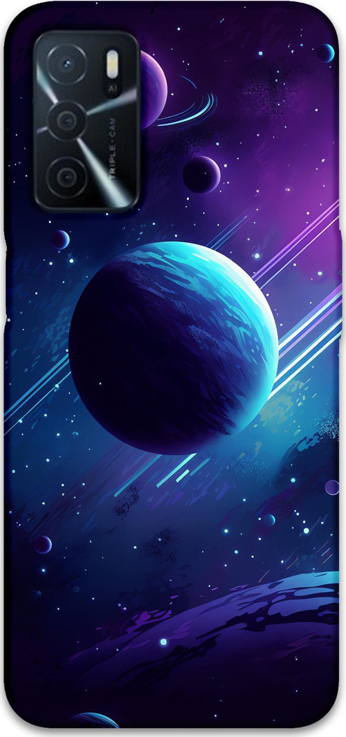 Oppo A16 Uyumlu Uzay Desenli Telefon Kılıfı + Ekran Koruyucu - 5866