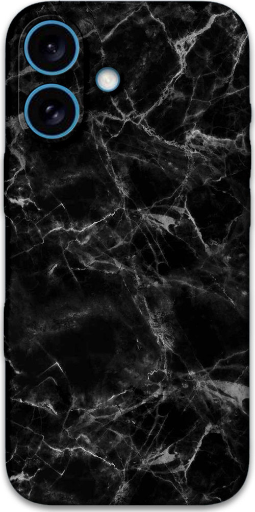 İphone 16 Uyumlu Mermer Desenli Telefon Kılıfı + Ekran Koruyucu - 5815