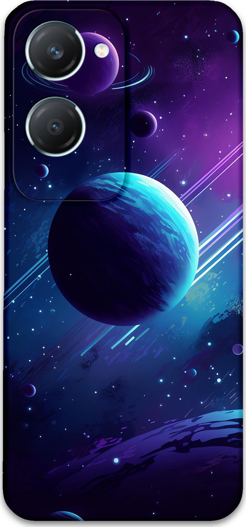 Vivo Y18 Uyumlu Uzay Desenli Telefon Kılıfı + Ekran Koruyucu - 5866