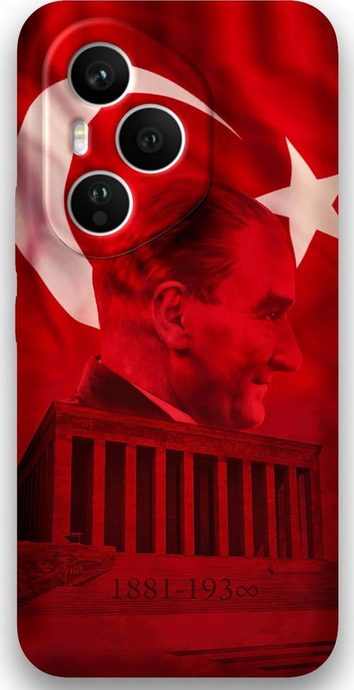 Honor 400 Pro Uyumlu Atatürk Desenli Telefon Kılıfı + Ekran Koruyucu - 5848