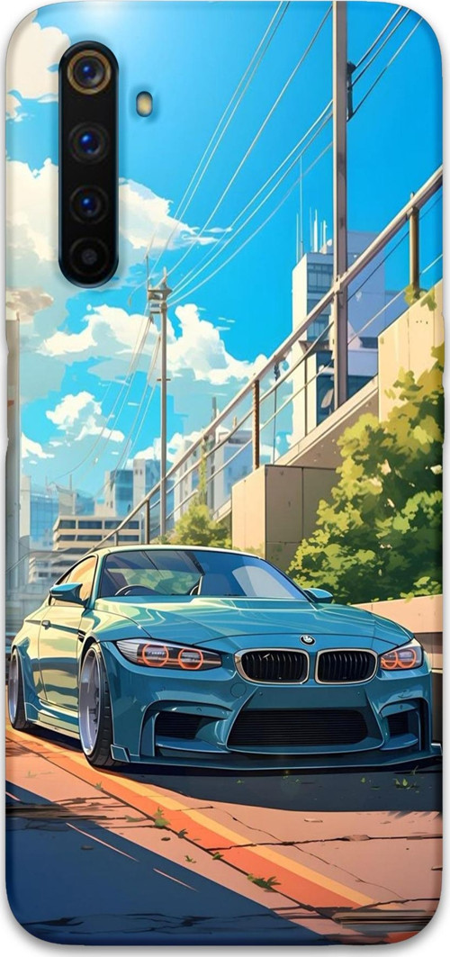 Realme 6 Pro Uyumlu Araba Desenli Telefon Kılıfı + Ekran Koruyucu - 5760