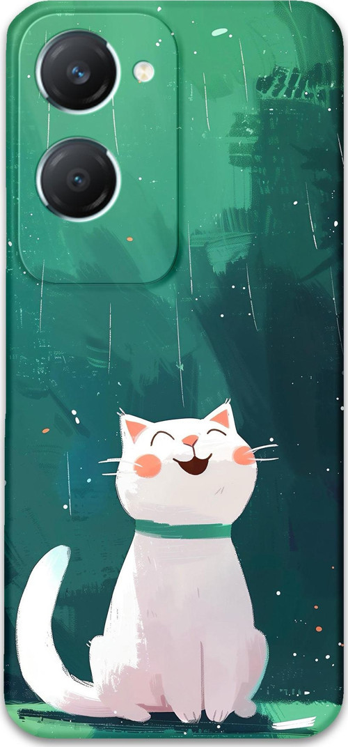 Vivo Y18 Uyumlu Kedi Desenli Telefon Kılıfı + Ekran Koruyucu - 5781