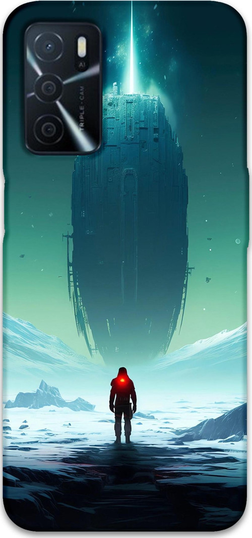 Oppo A16 Uyumlu Uzay Desenli Telefon Kılıfı + Ekran Koruyucu - 5864