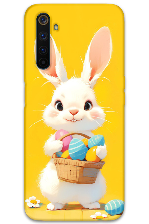 Realme 6 Pro Uyumlu Tavşan Desenli Telefon Kılıfı + Ekran Koruyucu - 5806