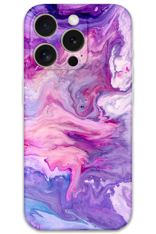 İphone 15 Pro Max Uyumlu Mermer Desenli Telefon Kılıfı + Ekran Koruyucu - 5813