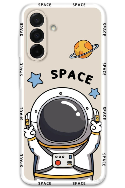 Galaxy A17 Uyumlu Astronot Desenli Telefon Kılıfı + Ekran Koruyucu - 5865