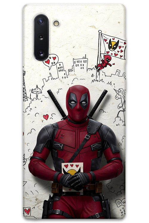 Galaxy Note 10 Uyumlu Deadpool Desenli Telefon Kılıfı + Ekran Koruyucu - 5927