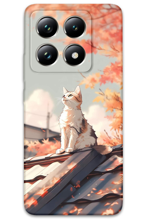 Xiaomi Mi 14 Uyumlu Kedi Desenli Telefon Kılıfı + Ekran Koruyucu - 5784