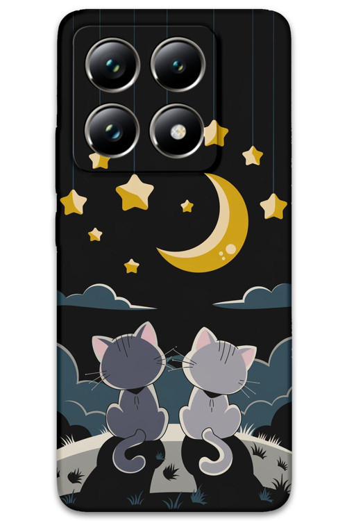 Xiaomi Mi 14 Uyumlu Kedi Desenli Telefon Kılıfı + Ekran Koruyucu - 5809