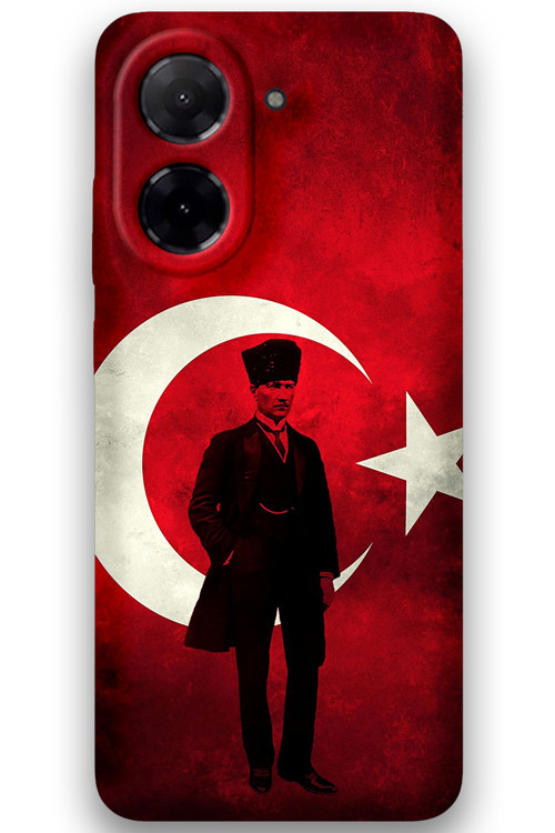 Xiaomi Redmi A5 4G Uyumlu Atatürk Desenli Telefon Kılıfı + Ekran Koruyucu - 5849