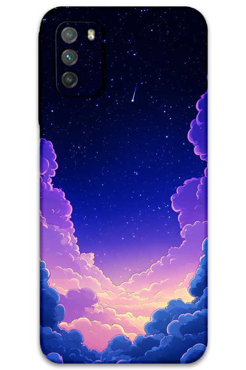 Poco M3 Uyumlu Uzay Desenli Telefon Kılıfı + Ekran Koruyucu - 5867