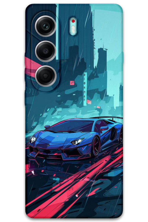 Tecno Camon 40 Pro 5G Uyumlu Araba Desenli Telefon Kılıfı + Ekran Koruyucu - 5763