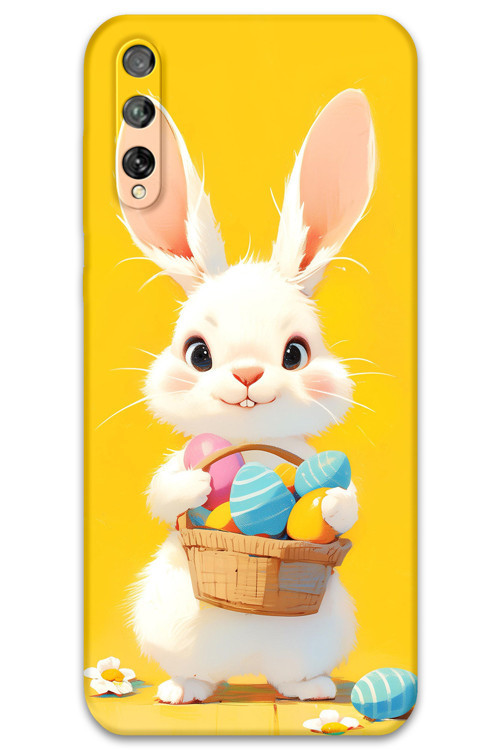 Huawei P Smart S Uyumlu Tavşan Desenli Telefon Kılıfı + Ekran Koruyucu - 5806