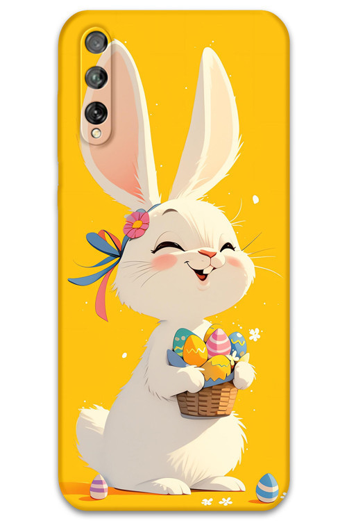 Huawei P Smart S Uyumlu Tavşan Desenli Telefon Kılıfı + Ekran Koruyucu - 5807