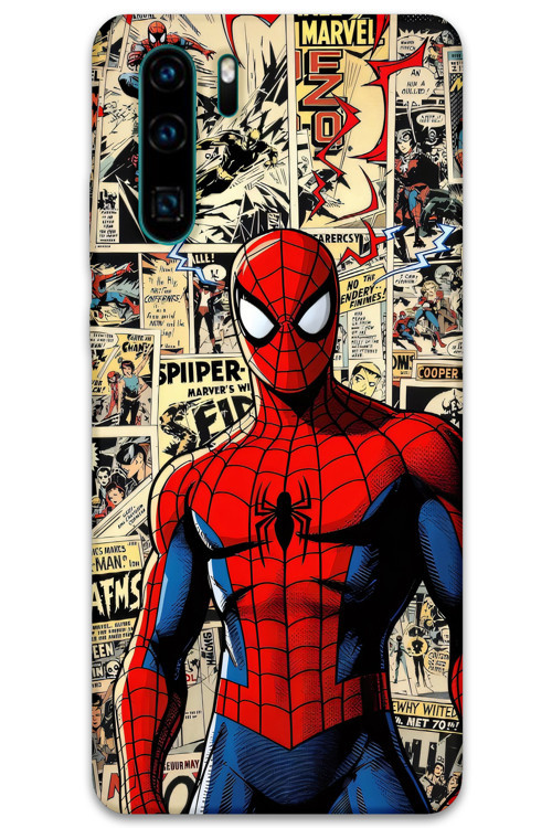 Huawei P30 Pro Uyumlu Spiderman Desenli Telefon Kılıfı + Ekran Koruyucu - 5931