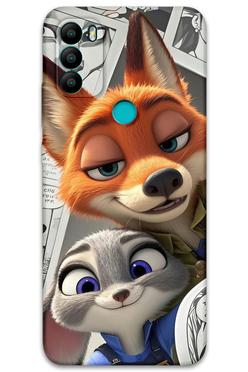 Gm 21 Plus Uyumlu Zootopia Desenli Telefon Kılıfı + Ekran Koruyucu - 5942