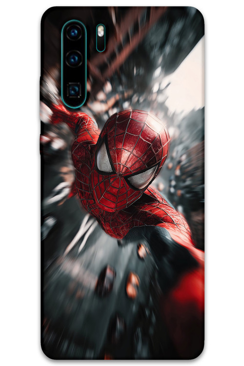 Huawei P30 Pro Uyumlu Spiderman Desenli Telefon Kılıfı + Ekran Koruyucu - 5933