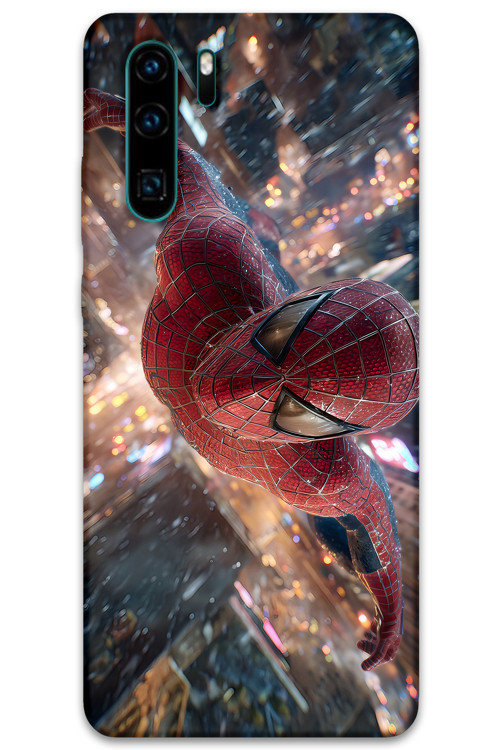 Huawei P30 Pro Uyumlu Spiderman Desenli Telefon Kılıfı + Ekran Koruyucu - 5935