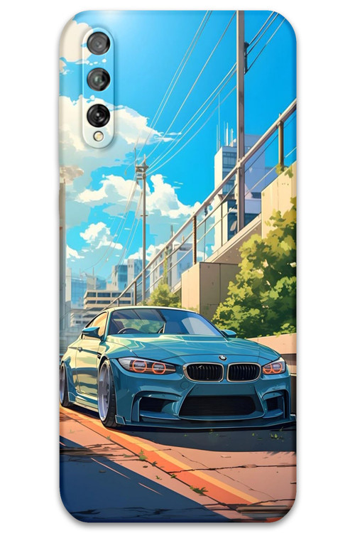 Huawei P Smart S Uyumlu Araba Desenli Telefon Kılıfı + Ekran Koruyucu - 5760