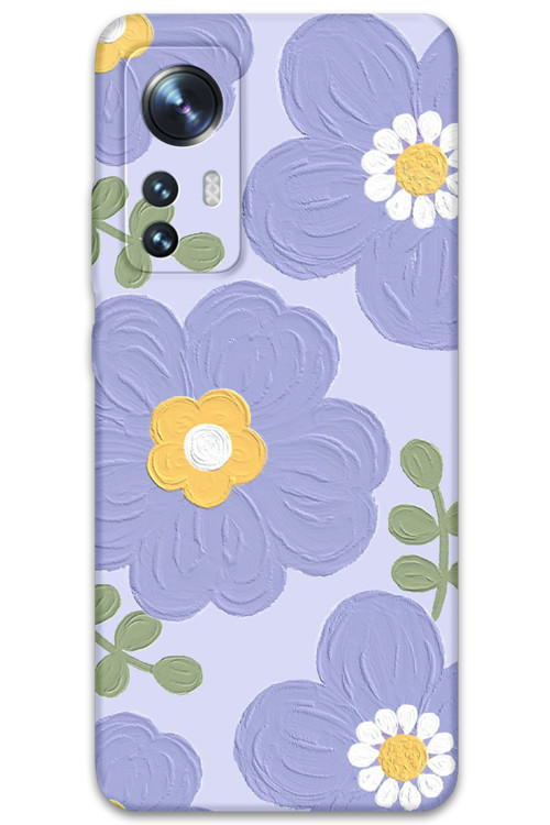 Xiaomi Mi 12 Uyumlu Çiçek Desenli Telefon Kılıfı + Ekran Koruyucu - 5799
