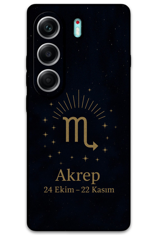 Tecno Camon 40 4G Uyumlu Akrep Burcu Desenli Telefon Kılıfı + Ekran Koruyucu - 5775