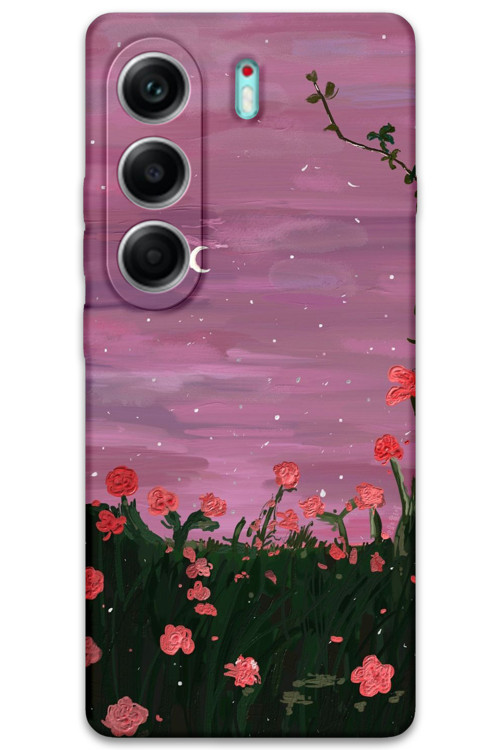 Tecno Camon 40 Pro 5G Uyumlu Çiçek Desenli Telefon Kılıfı + Ekran Koruyucu - 5793