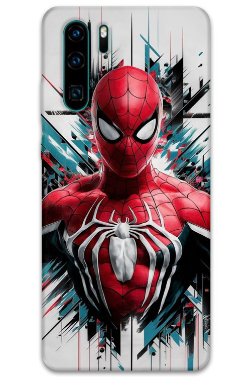 Huawei P30 Pro Uyumlu Spiderman Desenli Telefon Kılıfı + Ekran Koruyucu - 5831