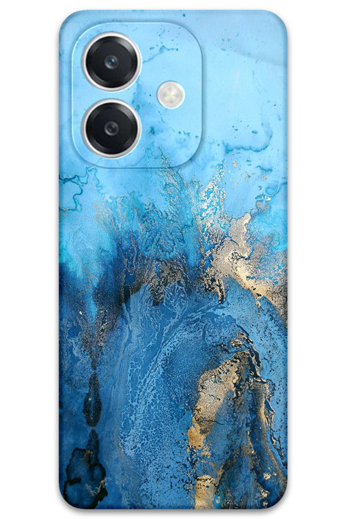 Oppo A3 Uyumlu Mermer Desenli Telefon Kılıfı + Ekran Koruyucu - 5812