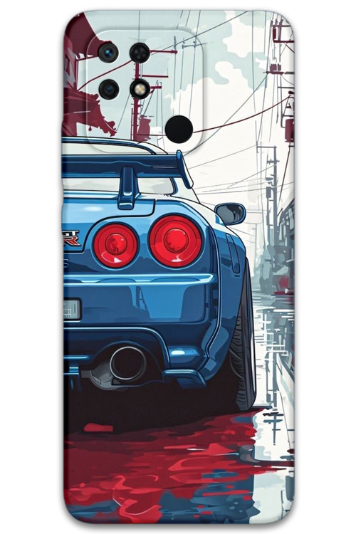 Poco C40 Uyumlu Araba Desenli Telefon Kılıfı + Ekran Koruyucu - 5761