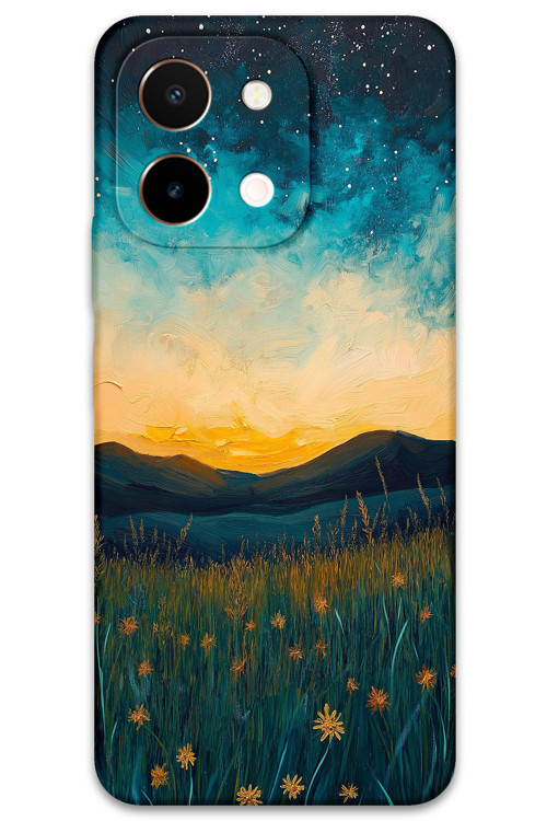 Vivo Y28 Uyumlu Uzay Desenli Telefon Kılıfı + Ekran Koruyucu - 5871