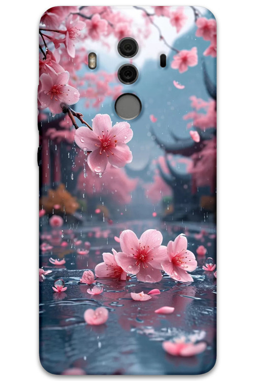Huawei Mate 10 Pro Uyumlu Çiçek Desenli Telefon Kılıfı + Ekran Koruyucu - 5794