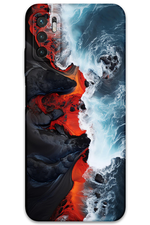 Xiaomi Redmi Note 10 5G Uyumlu Mermer Desenli Telefon Kılıfı + Ekran Koruyucu - 5811