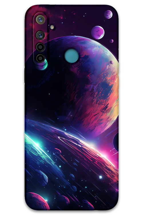 Realme 6İ Uyumlu Uzay Desenli Telefon Kılıfı + Ekran Koruyucu - 5862