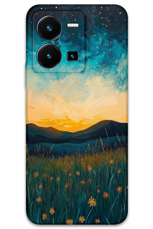 Vivo Y22S Uyumlu Uzay Desenli Telefon Kılıfı + Ekran Koruyucu - 5871