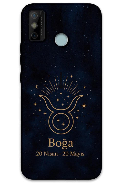 Tecno Spark 6 Go Uyumlu Boğa Burcu Desenli Telefon Kılıfı + Ekran Koruyucu - 5769