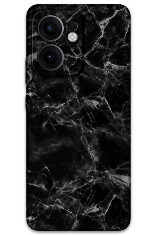 Oppo Reno 13F 5G Uyumlu Mermer Desenli Telefon Kılıfı + Ekran Koruyucu - 5815