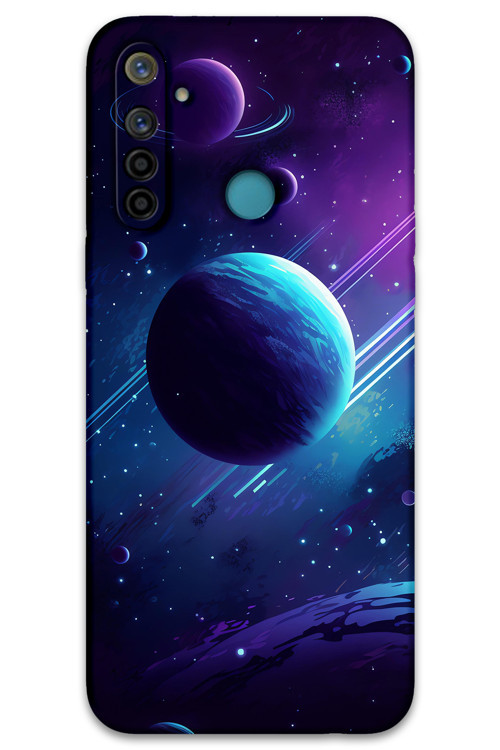 Realme 6İ Uyumlu Uzay Desenli Telefon Kılıfı + Ekran Koruyucu - 5866